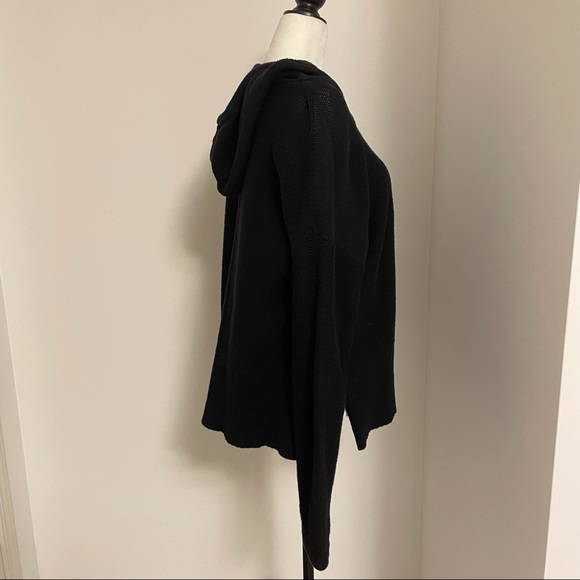 T by Alexander Wang  cotton knitted sweater with hood and side slits - Picture 3 of 6